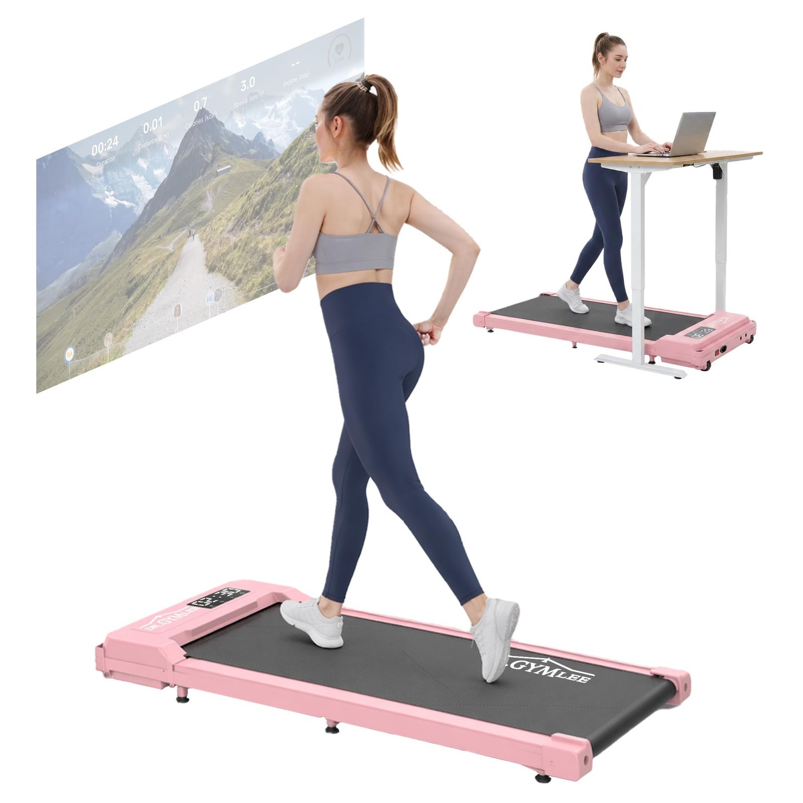 Cinta de Correr/Alfombrilla para Caminar con Motor silencioso para Uso doméstico, Pantalla y Control LED, diseño Que Ahorra Espacio para Caminar y Correr, Alta Capacidad de Carga.