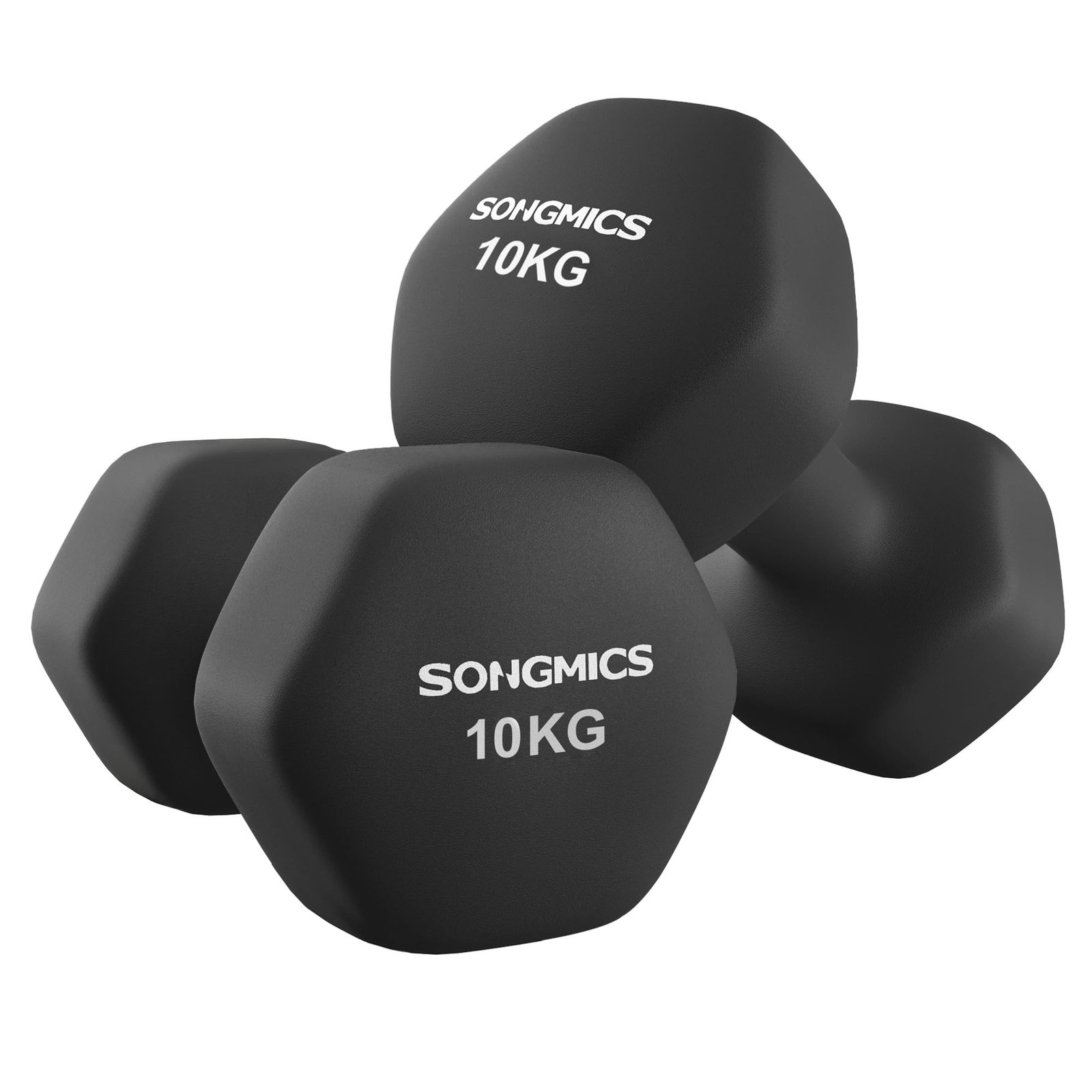 SONGMICS 2 mancuernas hexagonales con revestimiento de neopreno para entrenamiento de fuerza, fitness y hogar