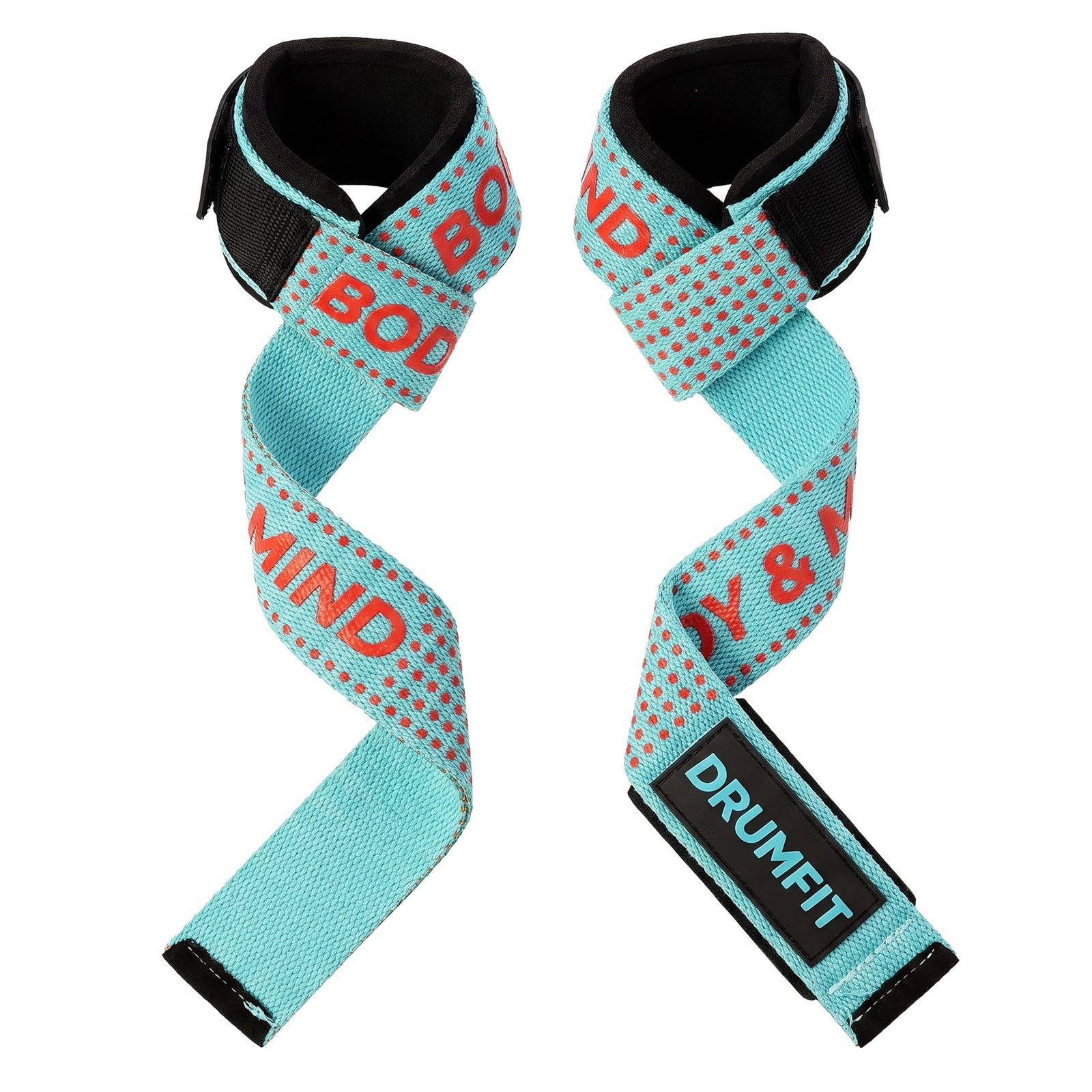 Cecotec Drumfit Straps y Grips - Correas de Levantamiento, Calleras y Agarres de Gimnasio. Algodón Reforzado, Silicona Antideslizante, Protección contra Callosidades, Cross Training, Pesas y Fitness