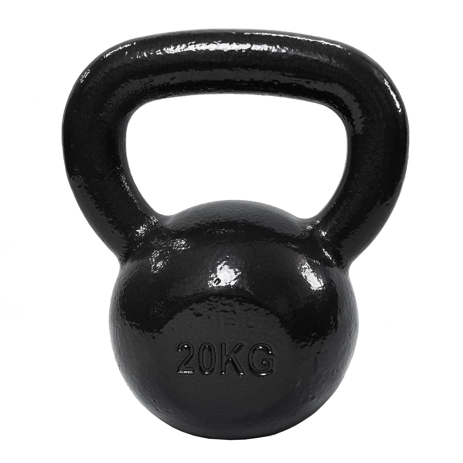 Amazon Basics Kettlebell - Pesa de Entrenamiento de Hierro Fundido con Agarre Ancho Texturizado - Acabado Pintado - Negro