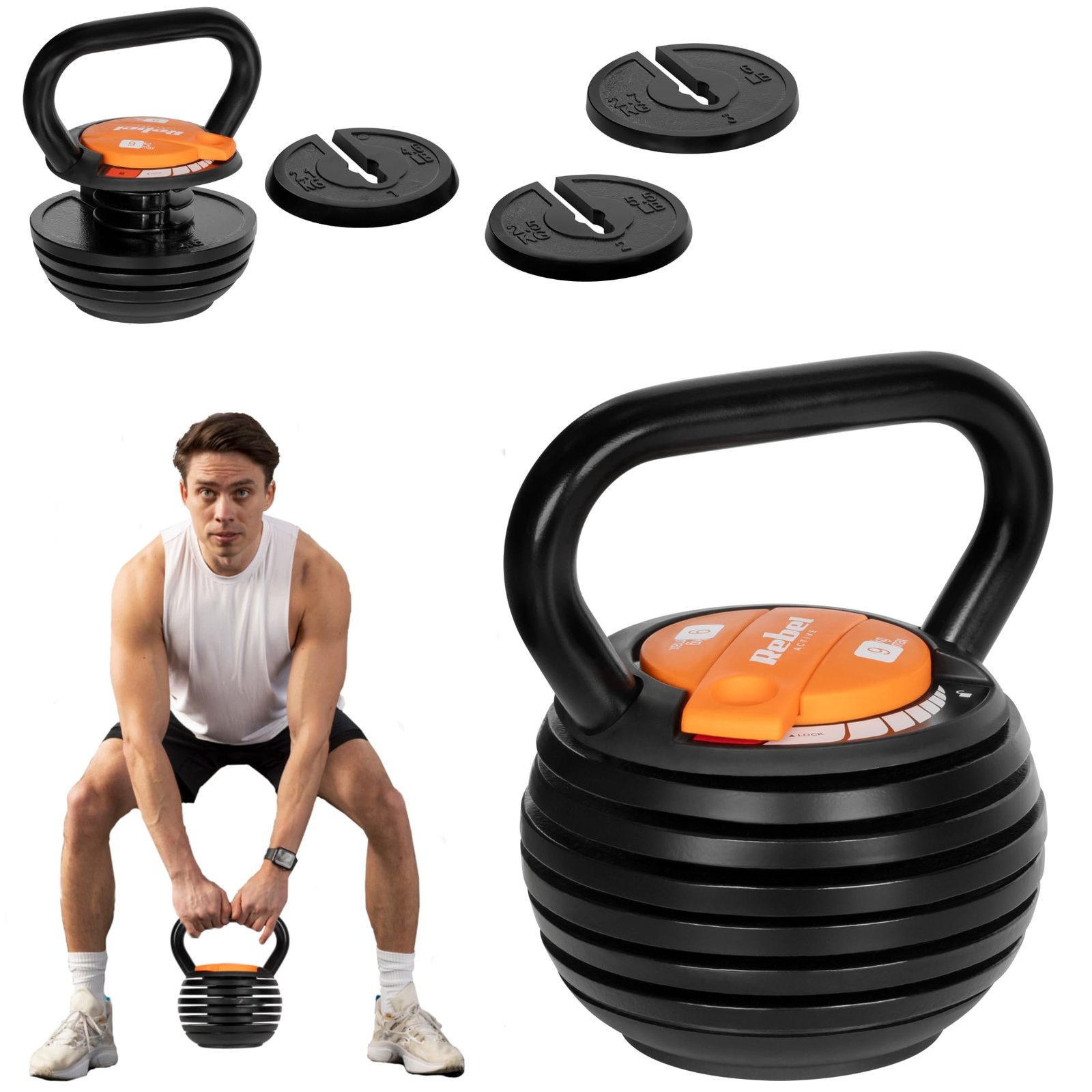 Pesa rusa rebelde hierro fundido automático ajustable 9 kg RBA-2324-9